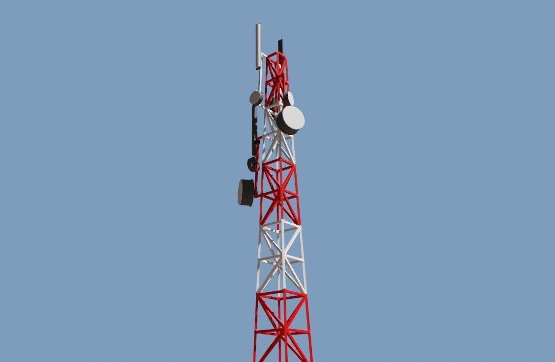 Cell Tower - Torre de Celular Low-poly 3D model_4