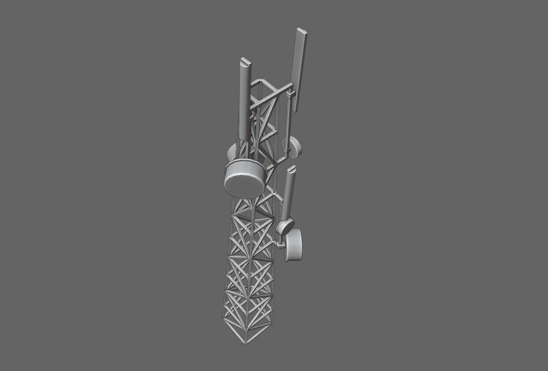 Cell Tower - Torre de Celular Low-poly 3D model_17