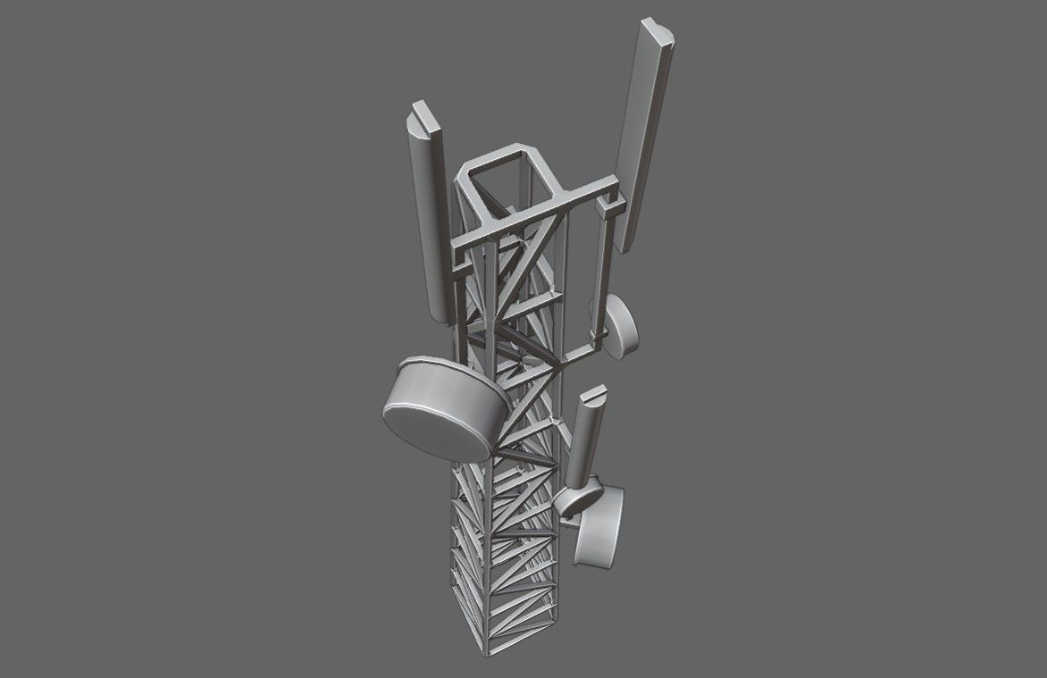 Cell Tower - Torre de Celular Low-poly 3D model_18