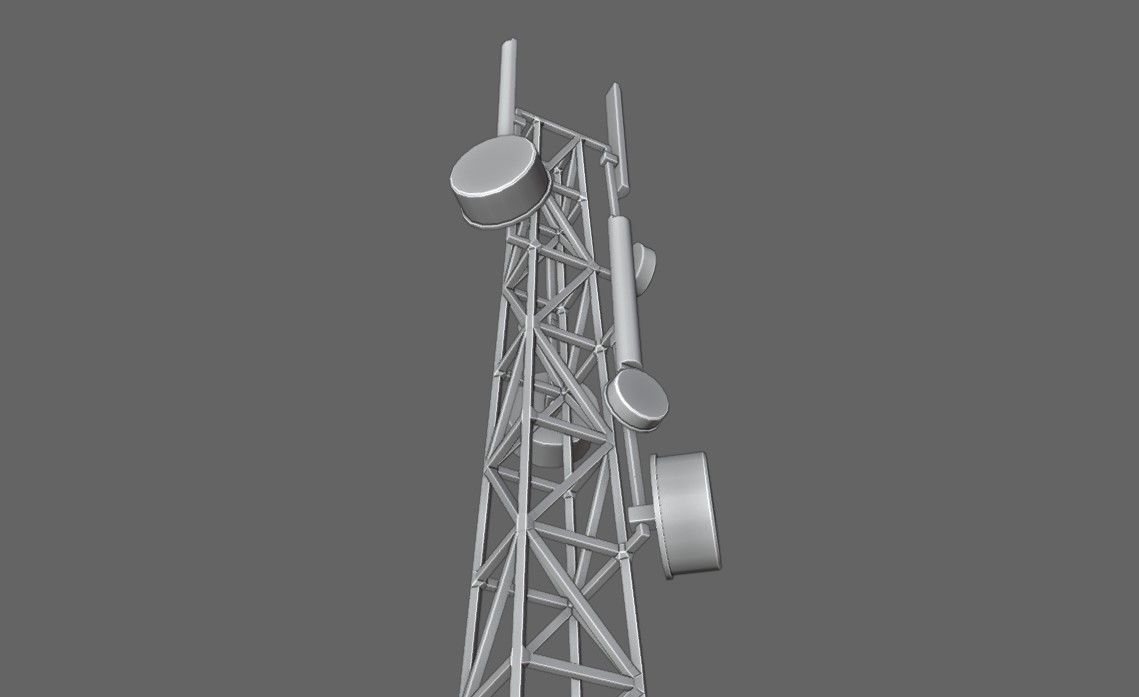 Cell Tower - Torre de Celular Low-poly 3D model_7
