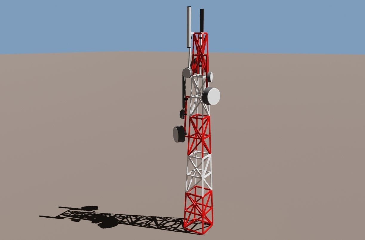 Cell Tower - Torre de Celular Low-poly 3D model_2