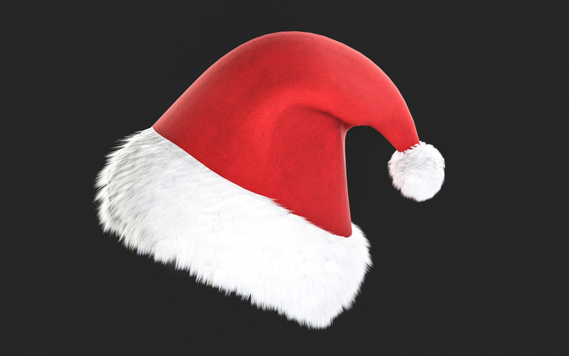 Santa Hat Game Ready Low-poly 3D model_3