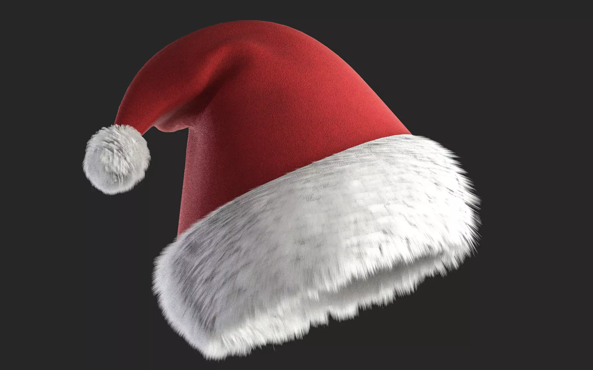 Santa Hat Game Ready Low-poly 3D model_0