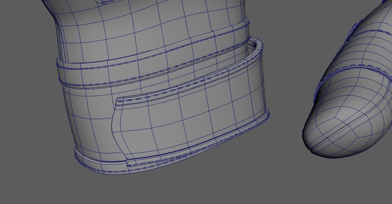 Black and white riding gloves 3D model_24