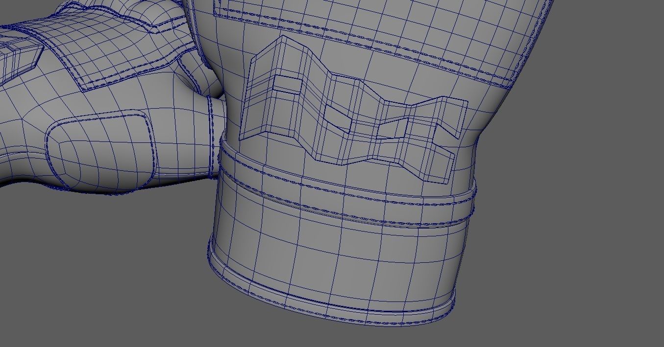 Black and white riding gloves 3D model_26