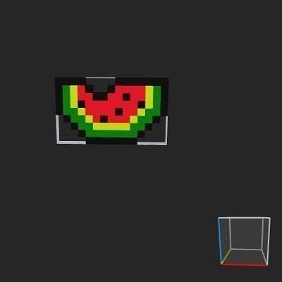 Watermelon pixel art Free 3D model