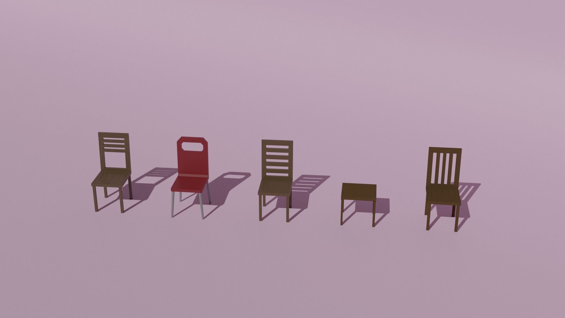 Low Poly Furniture Pack Free low-poly 3D model_10
