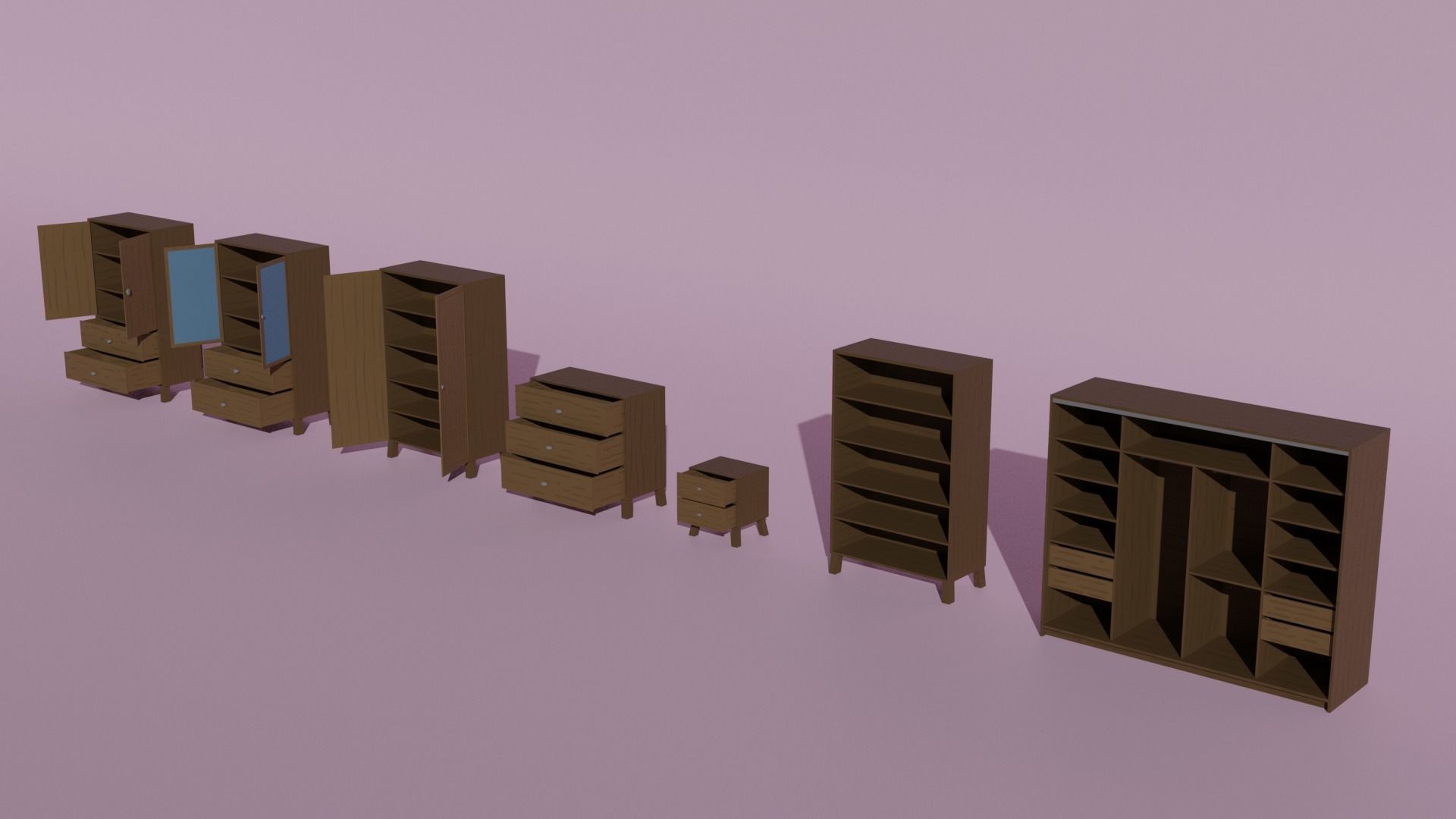 Low Poly Furniture Pack Free low-poly 3D model_5