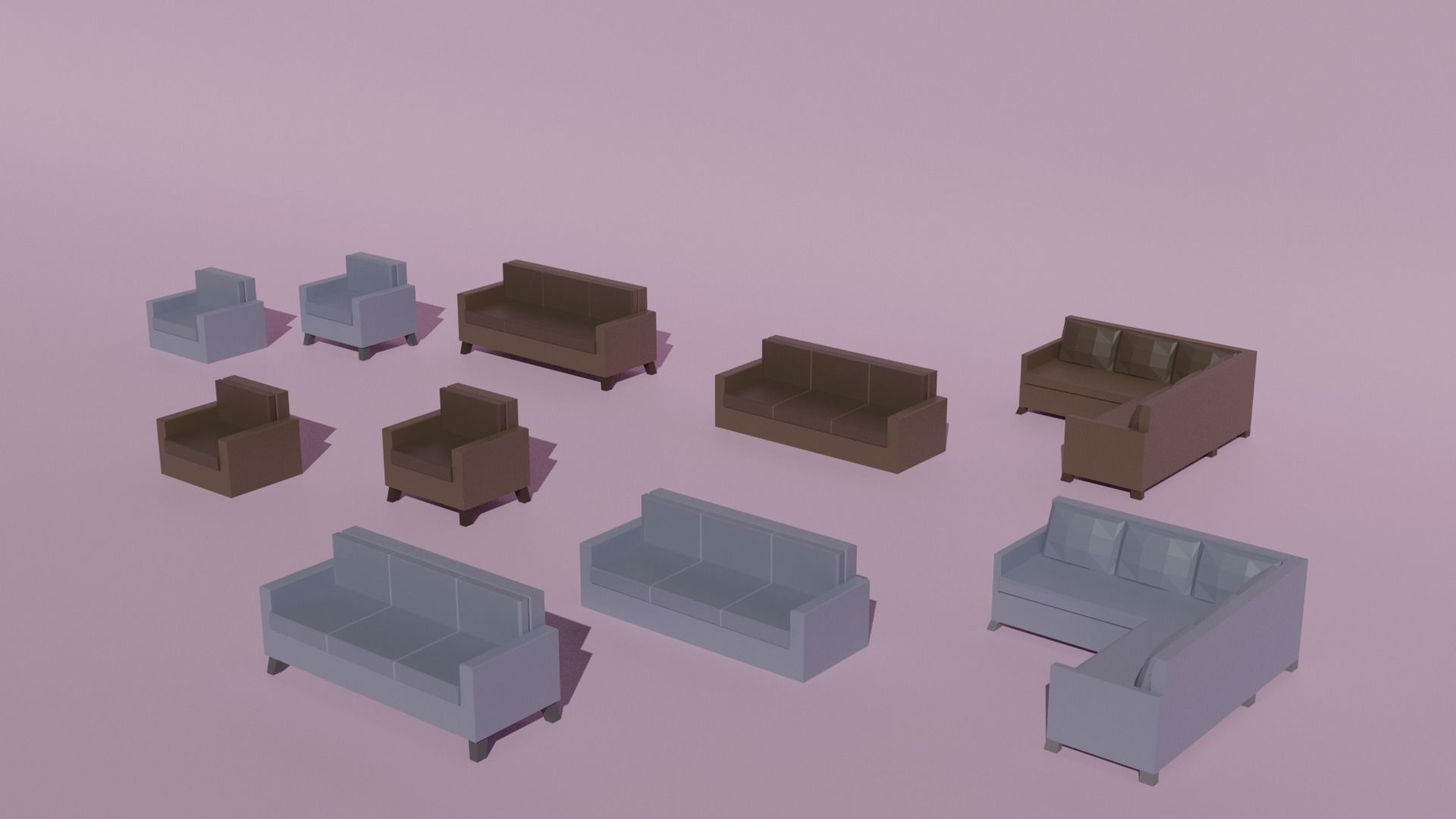 Low Poly Furniture Pack Free low-poly 3D model_7