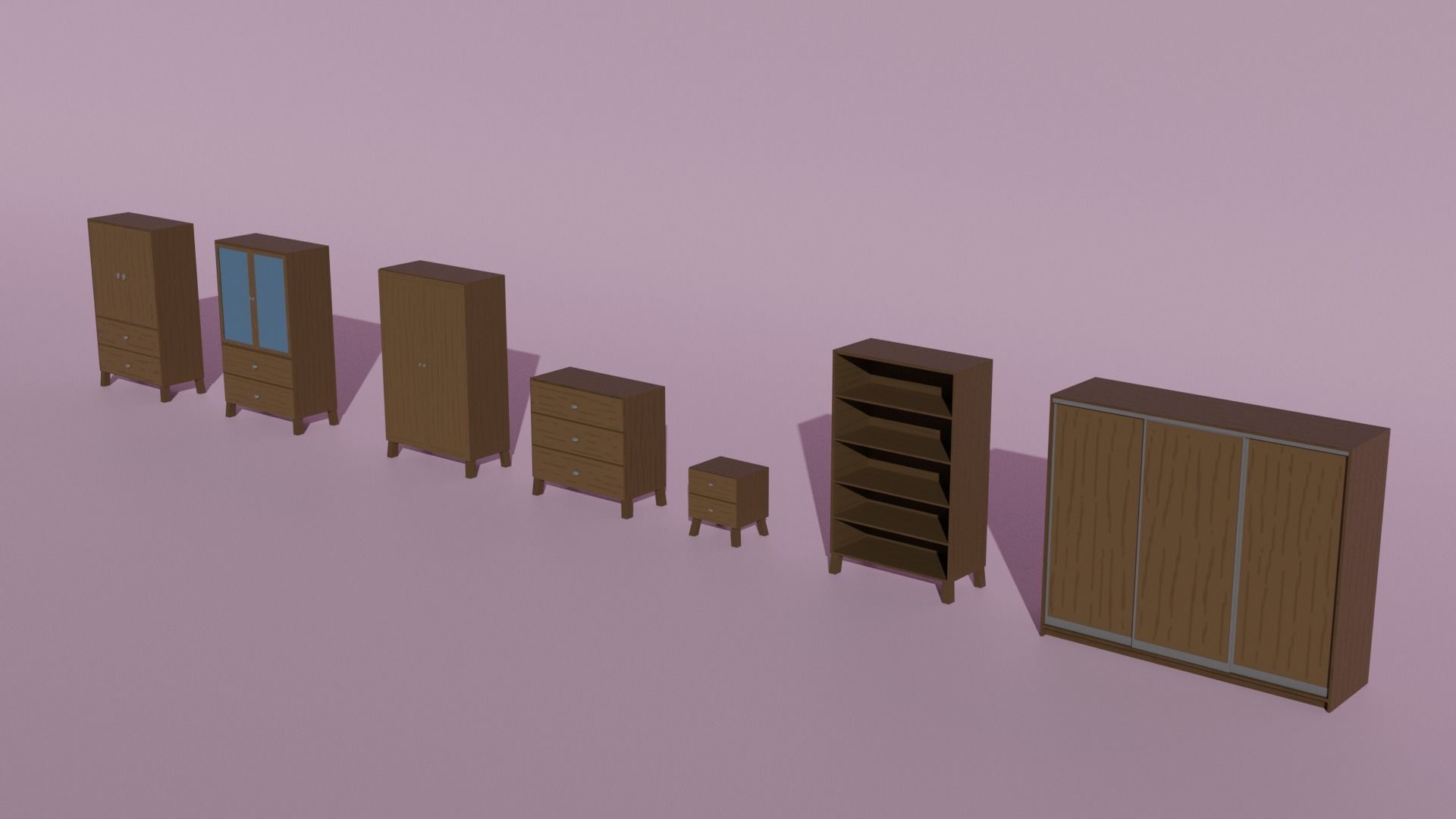 Low Poly Furniture Pack Free low-poly 3D model_4