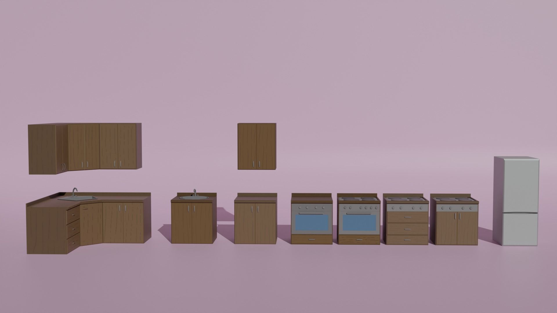 Low Poly Furniture Pack Free low-poly 3D model_1
