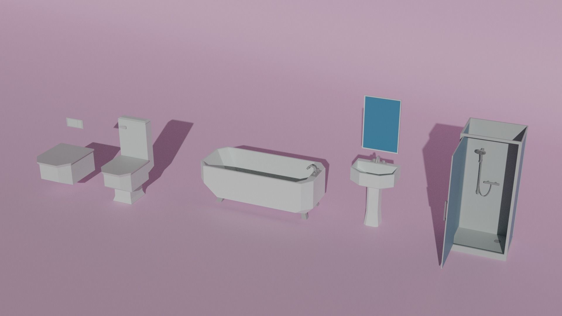 Low Poly Furniture Pack Free low-poly 3D model_8