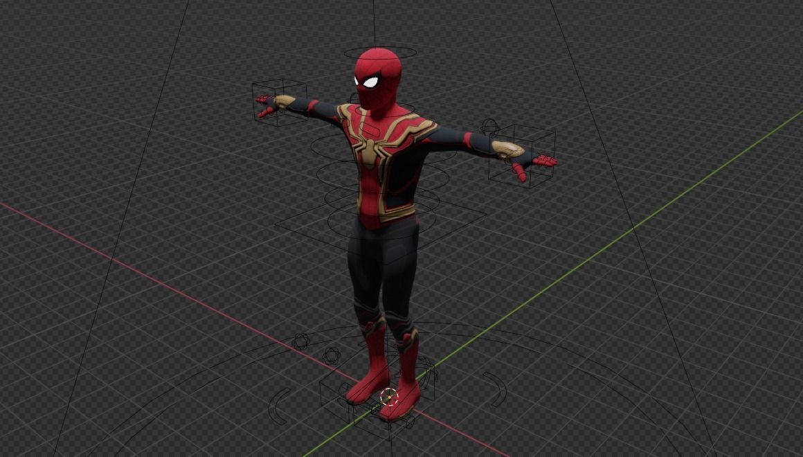 Spider-Man Integrated suit 3d model rigged 3D model_3