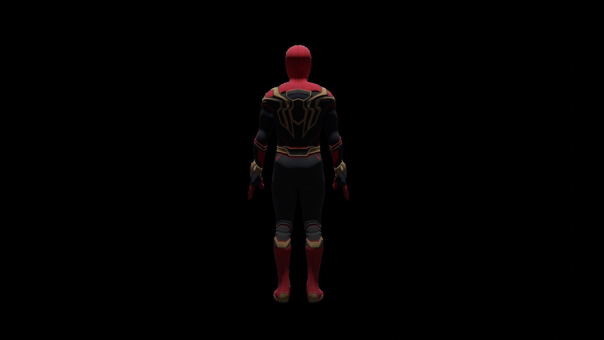 Spider-Man Integrated suit 3d model rigged 3D model_6