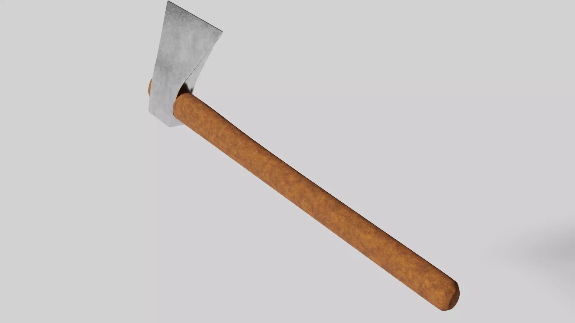 Axe 3D with wooden handle Low-poly 3D model_0