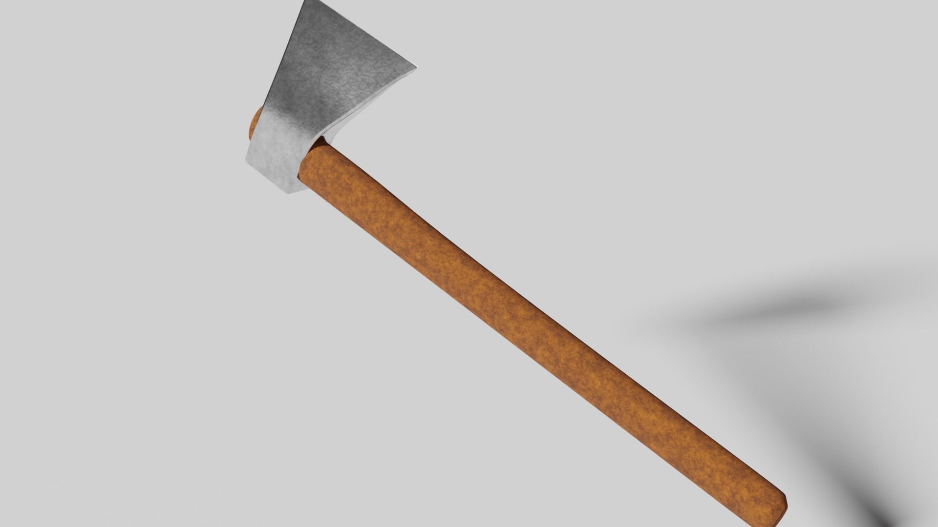 Axe 3D with wooden handle Low-poly 3D model_2