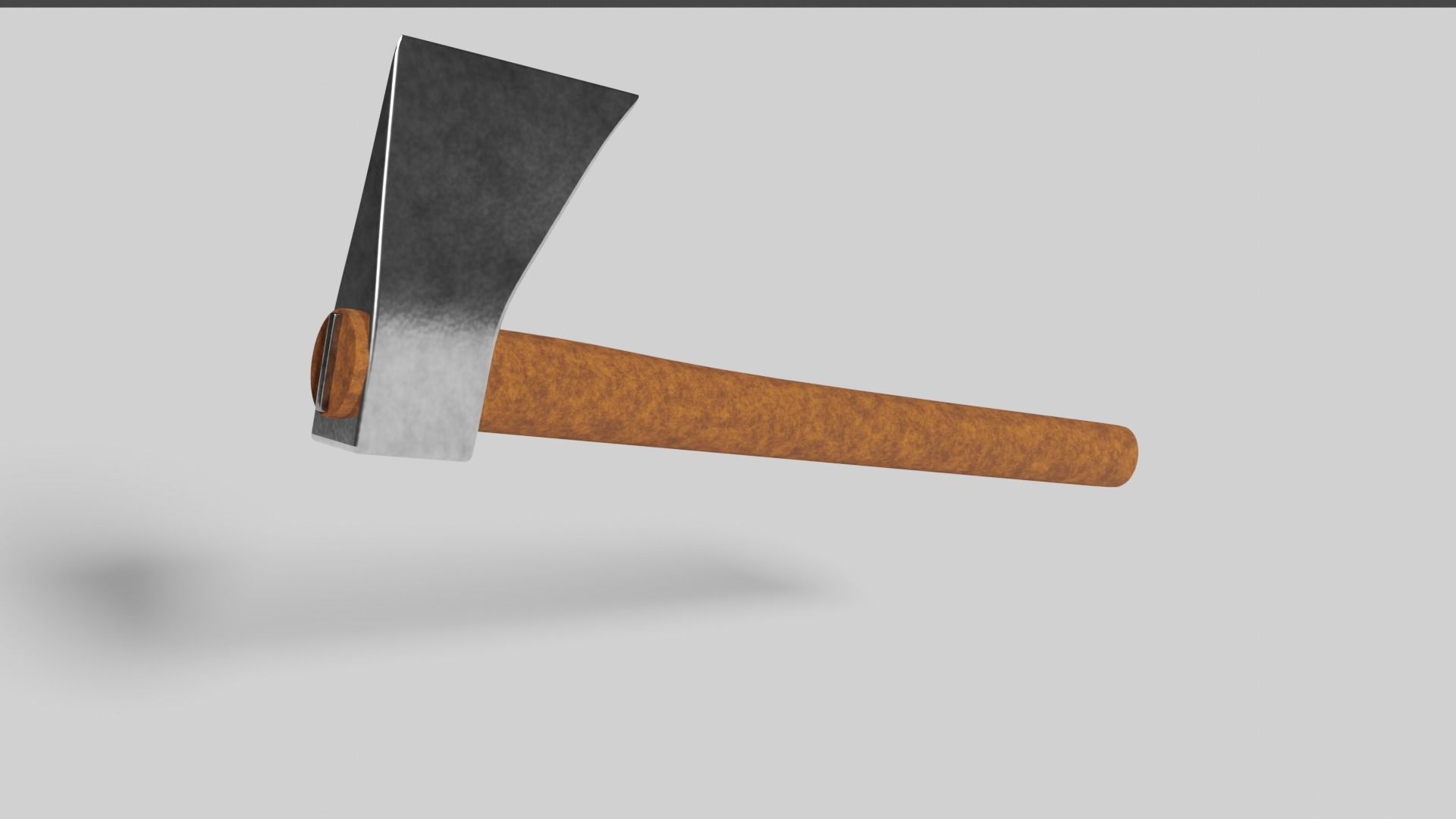 Axe 3D with wooden handle Low-poly 3D model_1
