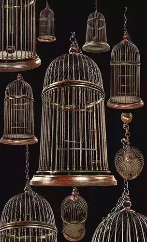 Bird Cage Low-poly 3D model