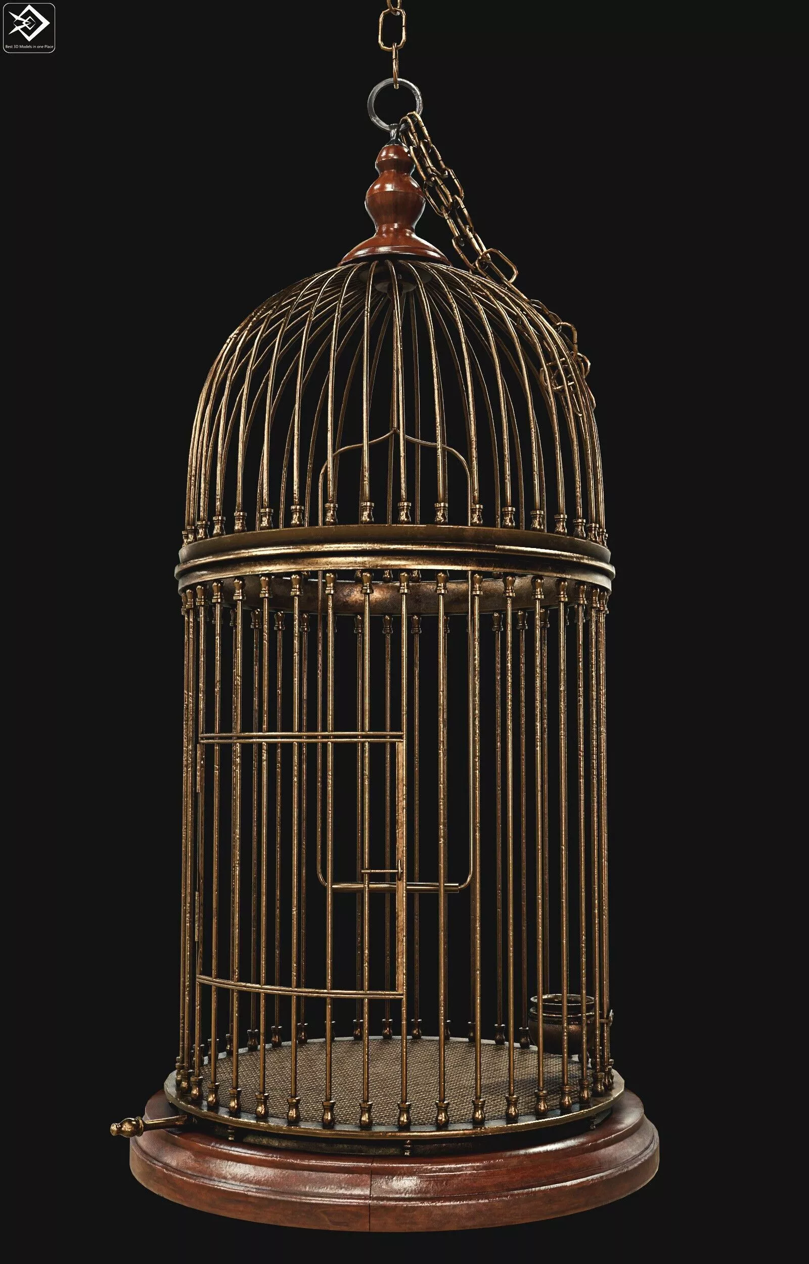 Bird Cage Low-poly 3D model