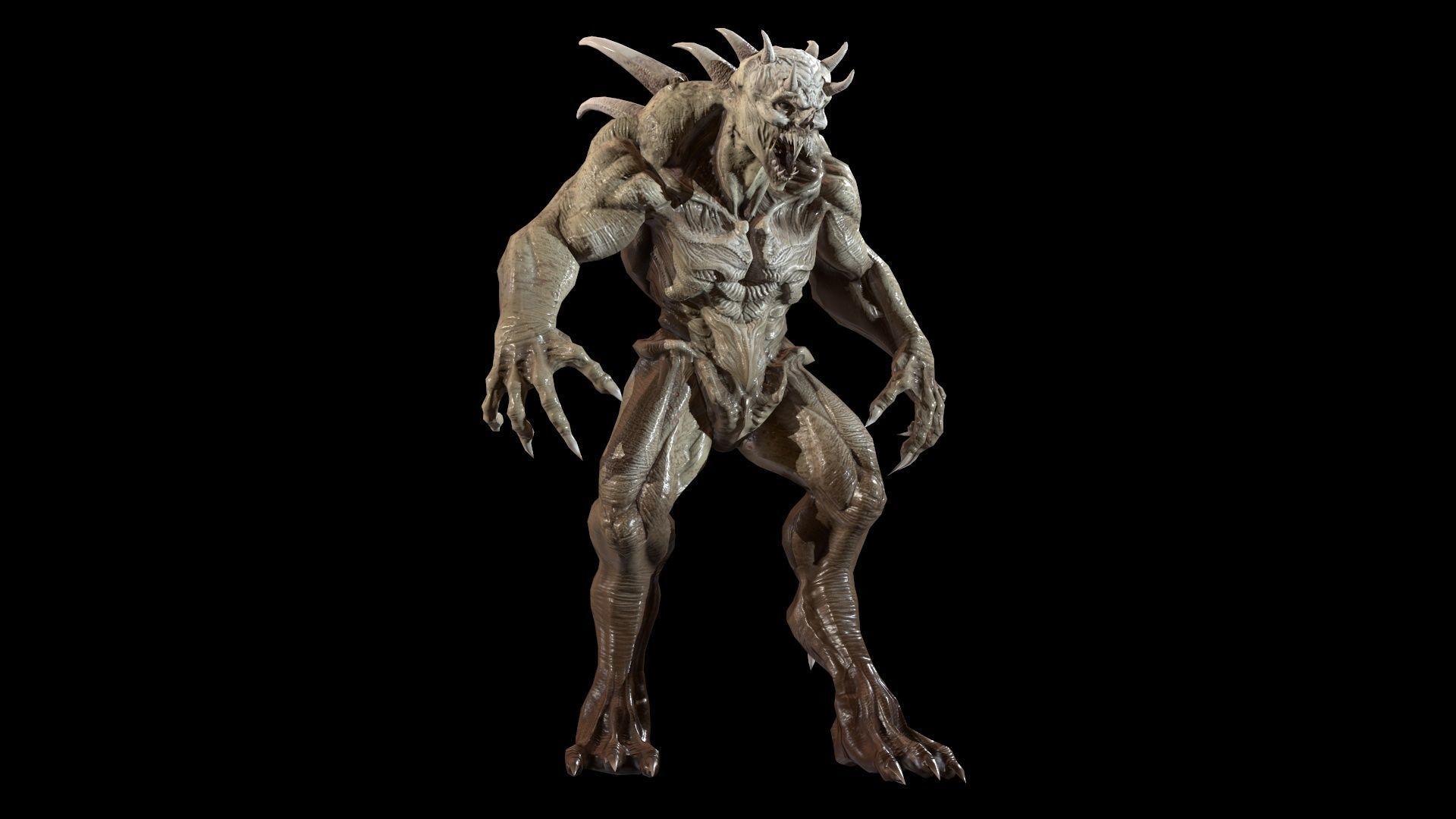 StrongDemon humanoid creature Low-poly 3D model_28
