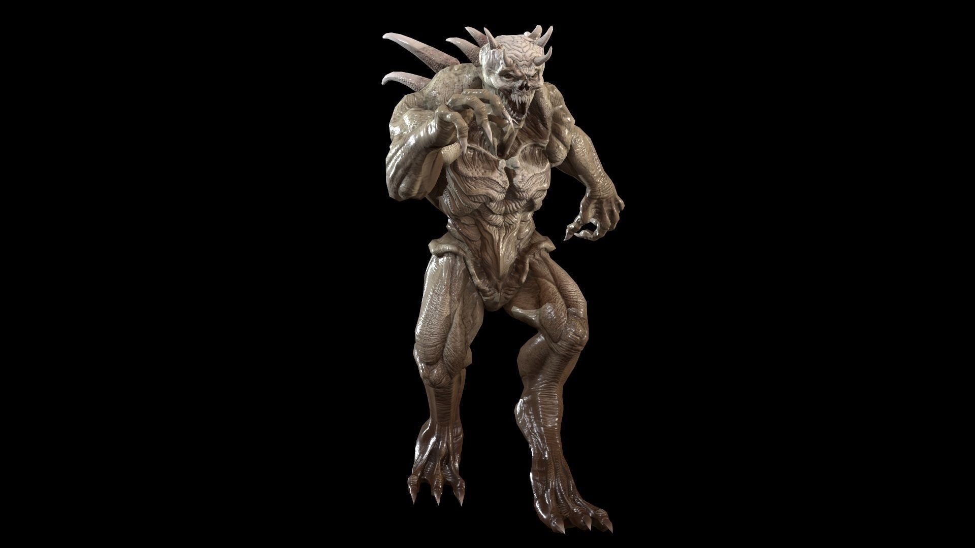 StrongDemon humanoid creature Low-poly 3D model_30