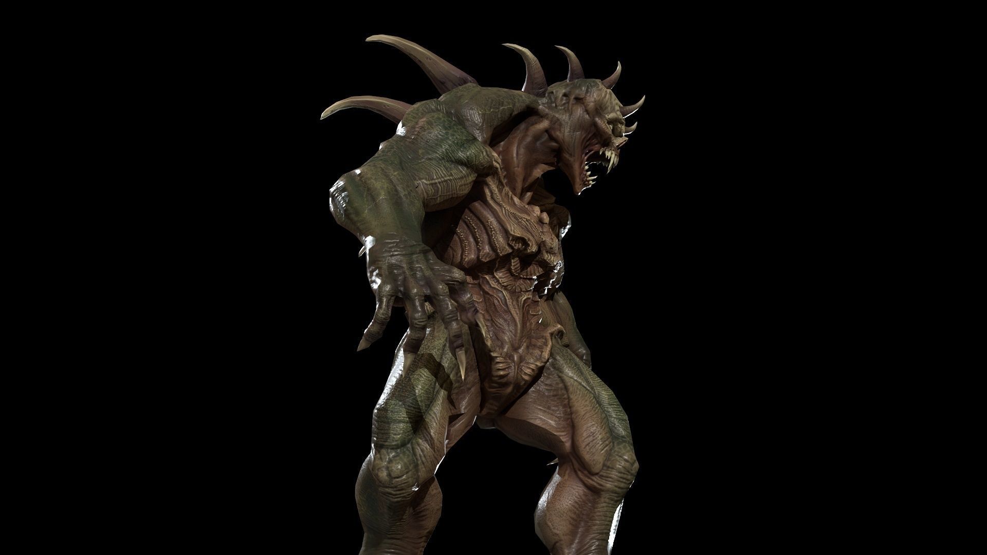 StrongDemon humanoid creature Low-poly 3D model_25