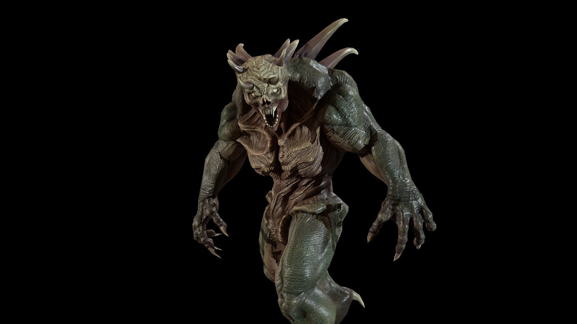 StrongDemon humanoid creature Low-poly 3D model_26