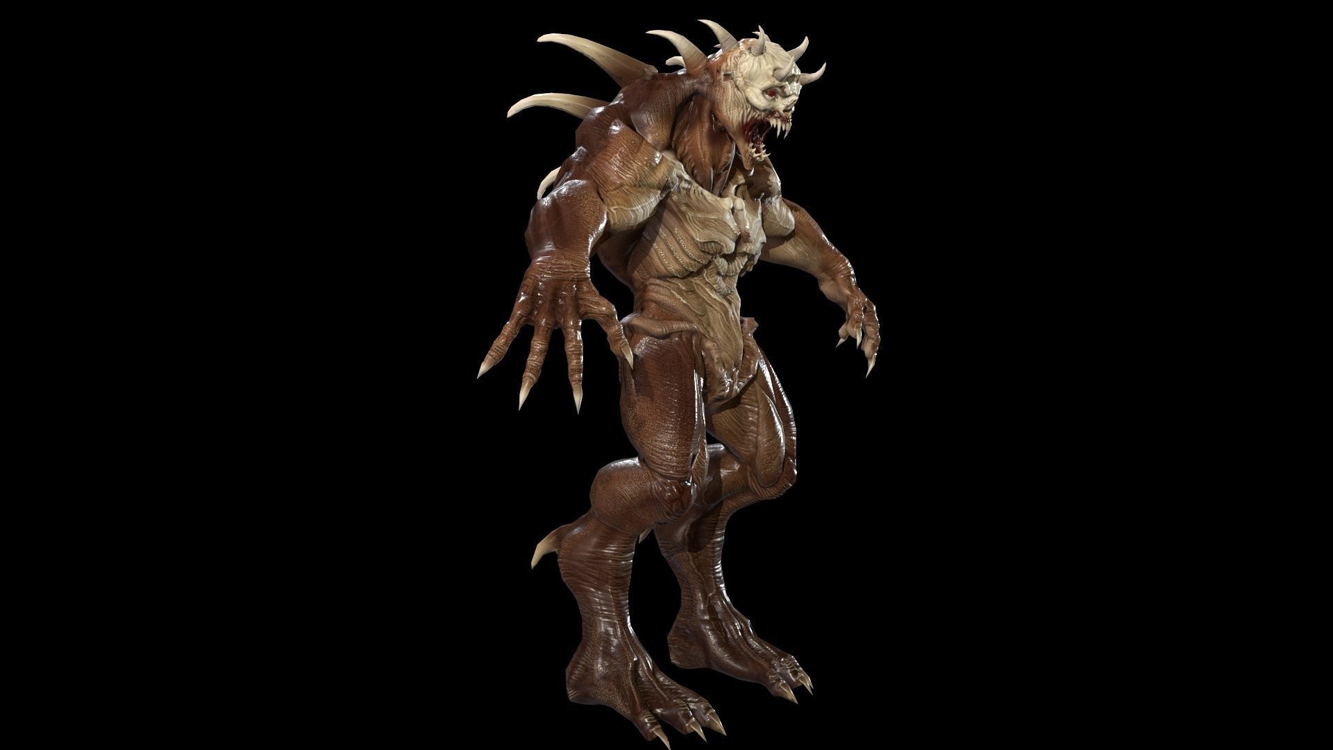 StrongDemon humanoid creature Low-poly 3D model_11