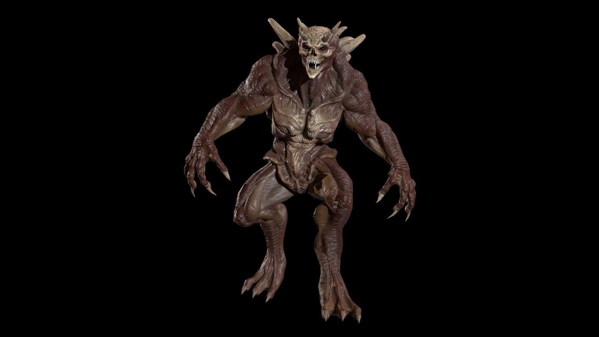 StrongDemon humanoid creature Low-poly 3D model_22