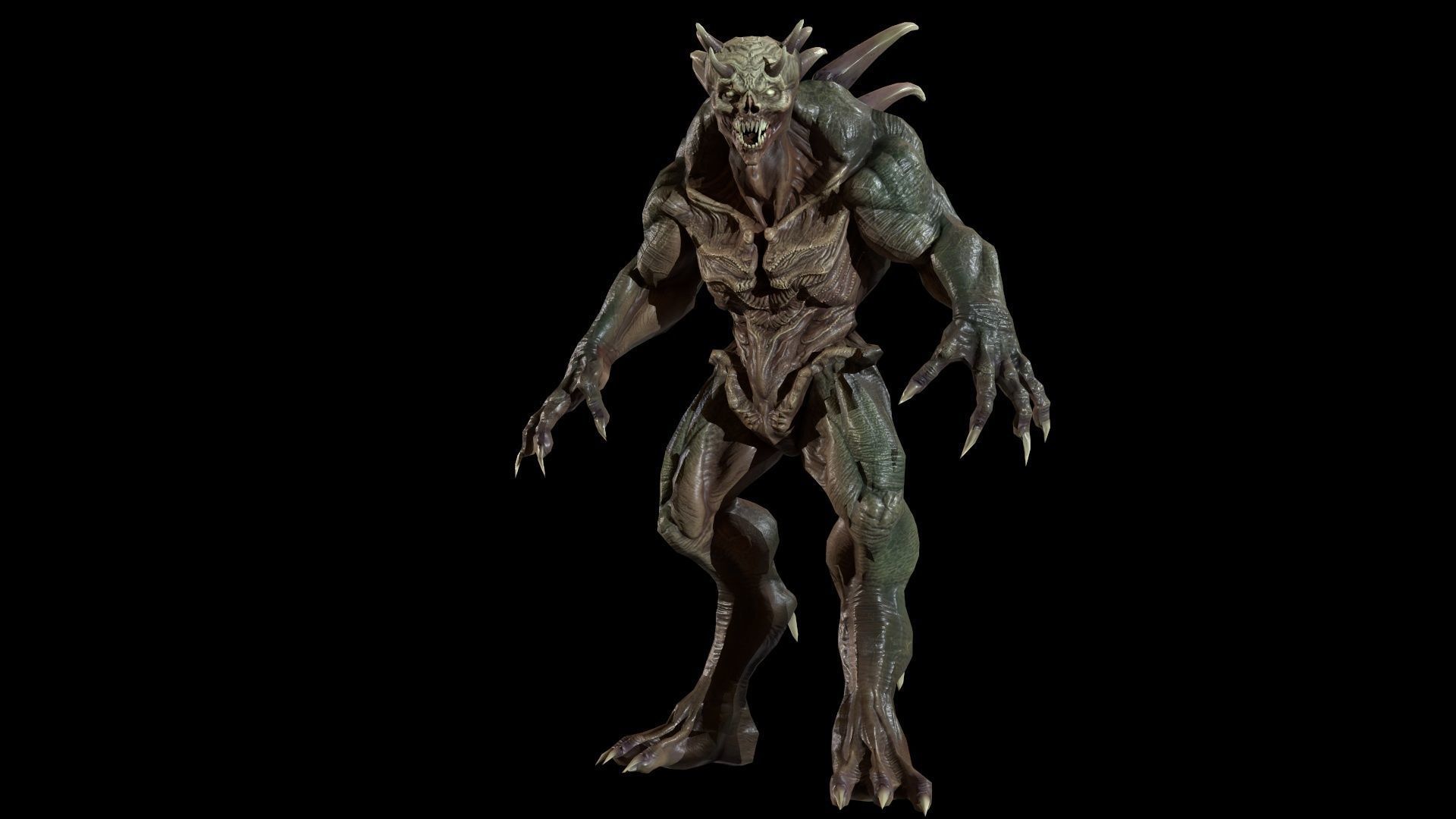 StrongDemon humanoid creature Low-poly 3D model_23