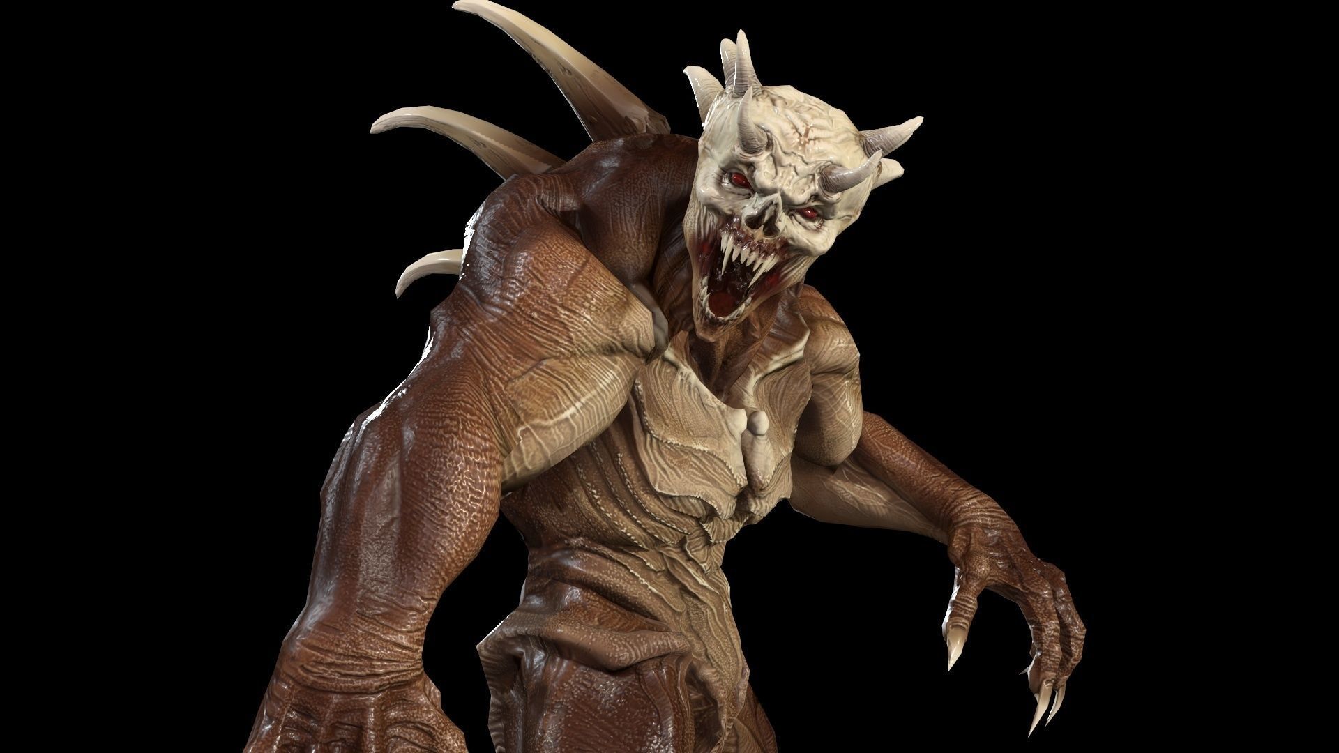 StrongDemon humanoid creature Low-poly 3D model_17