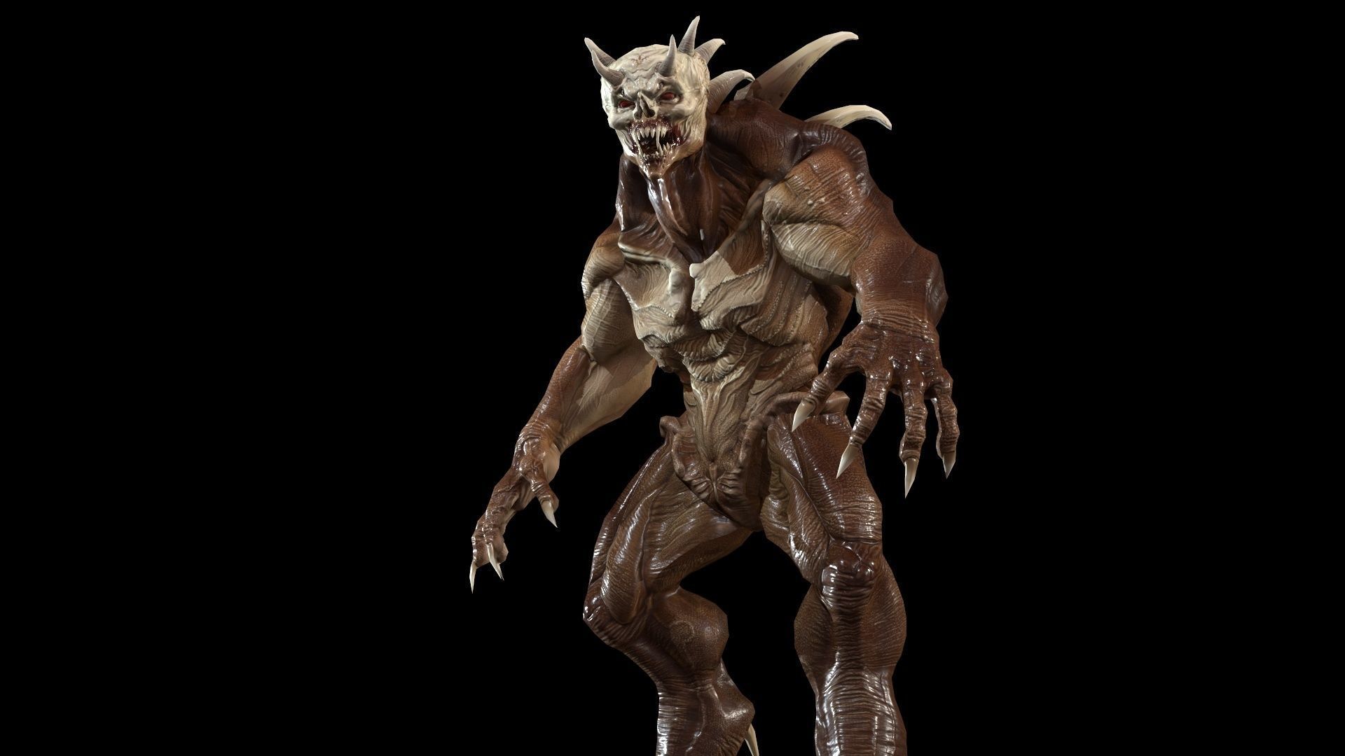 StrongDemon humanoid creature Low-poly 3D model_15