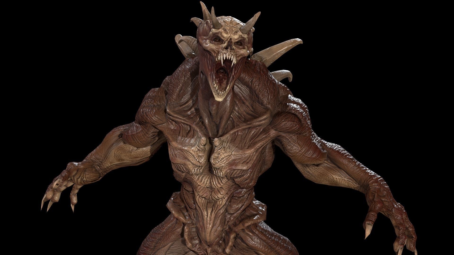 StrongDemon humanoid creature Low-poly 3D model_18
