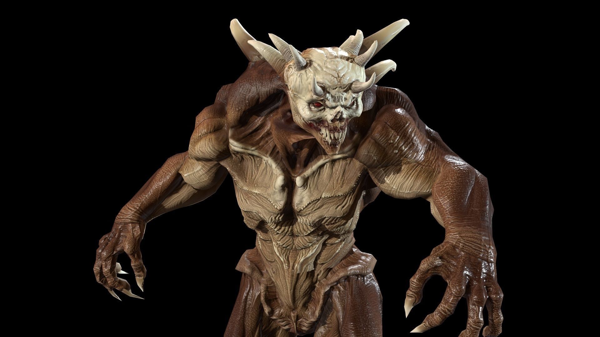 StrongDemon humanoid creature Low-poly 3D model_16