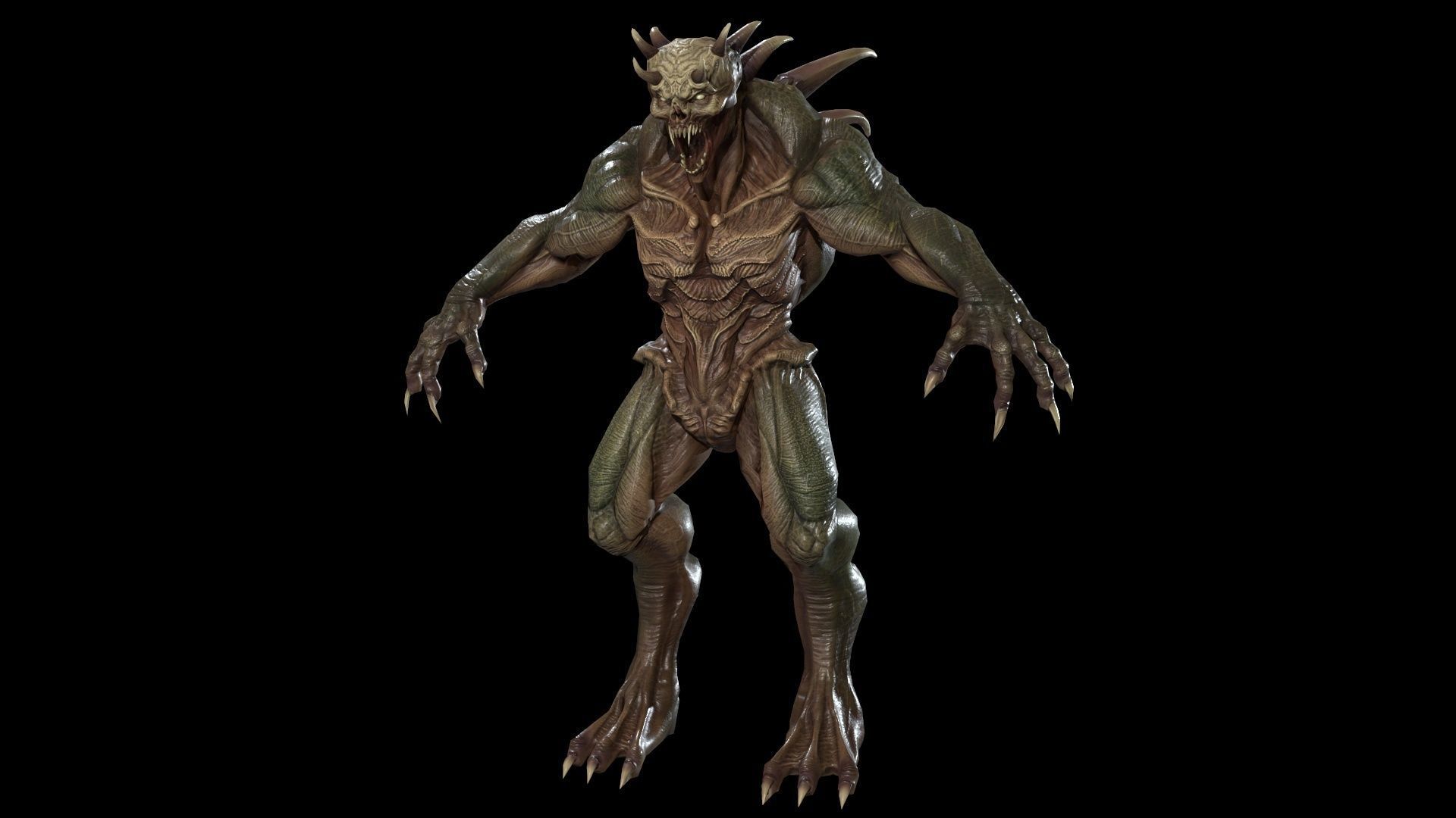StrongDemon humanoid creature Low-poly 3D model_8