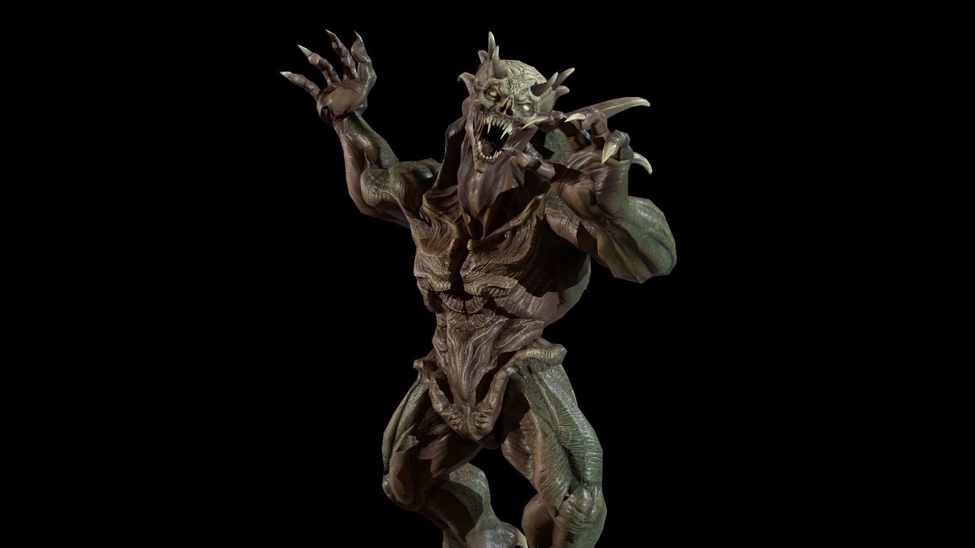 StrongDemon humanoid creature Low-poly 3D model_24