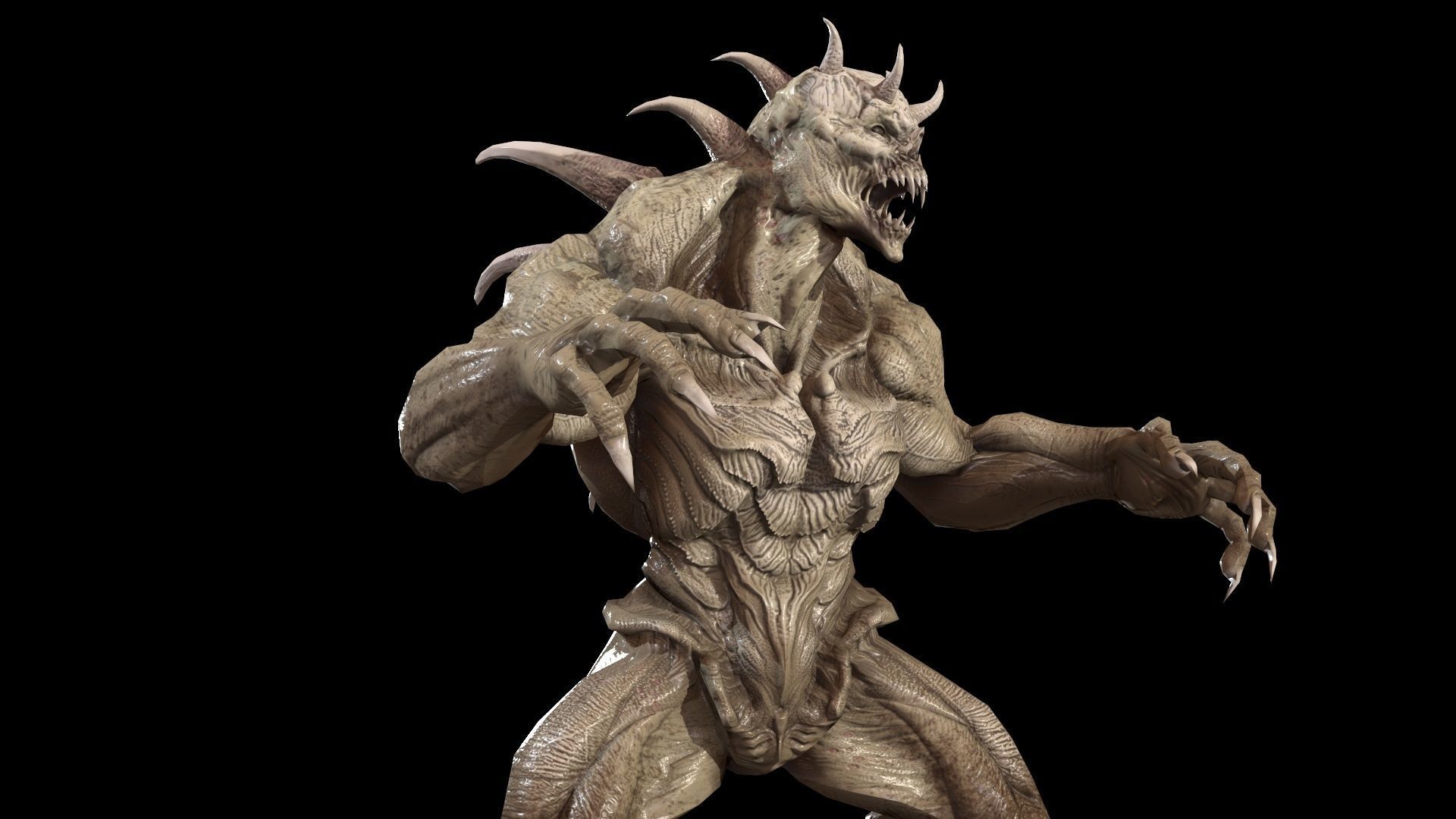StrongDemon humanoid creature Low-poly 3D model_27