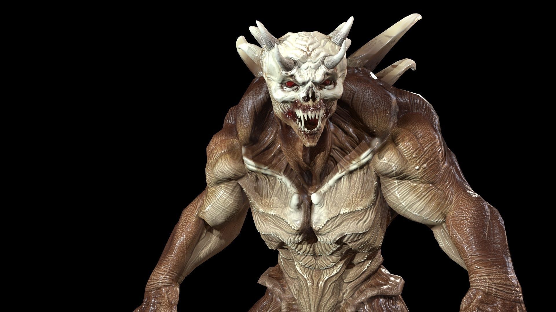 StrongDemon humanoid creature Low-poly 3D model_14