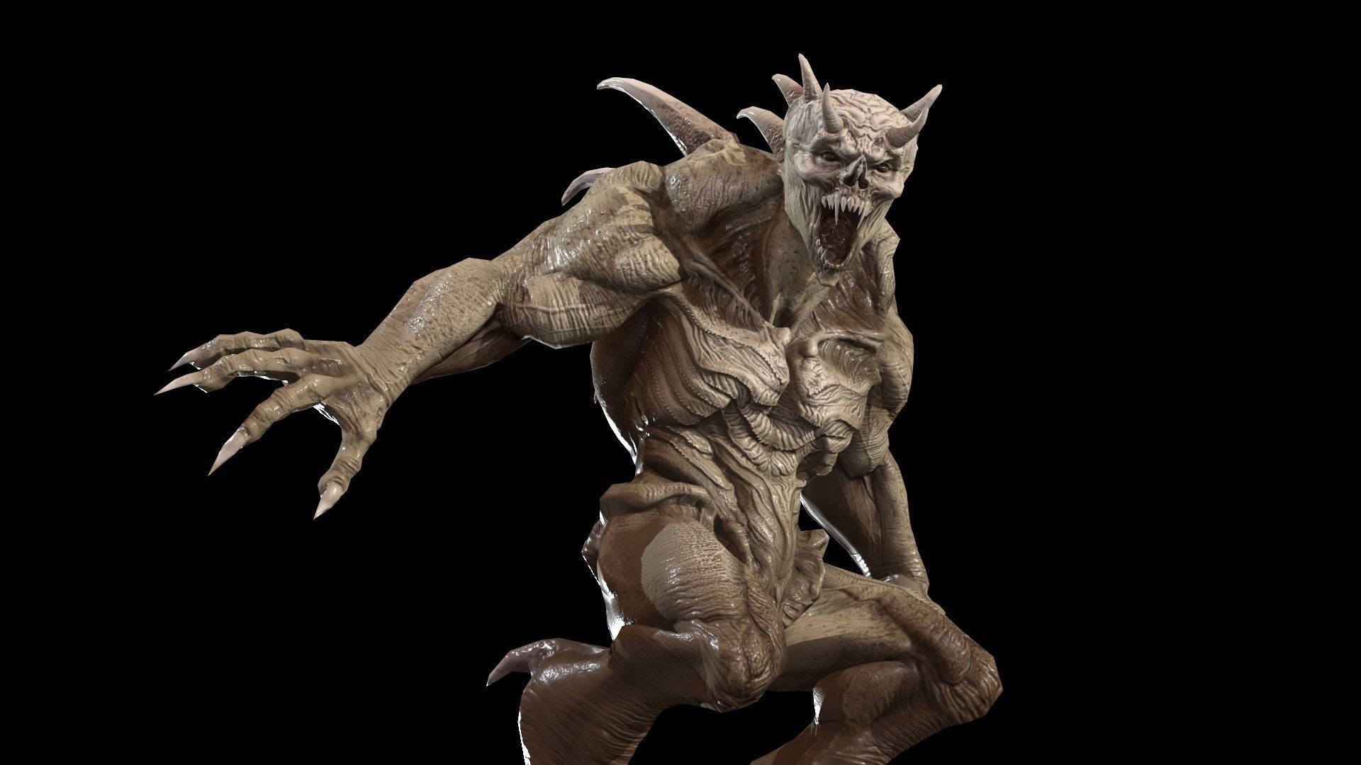 StrongDemon humanoid creature Low-poly 3D model_31