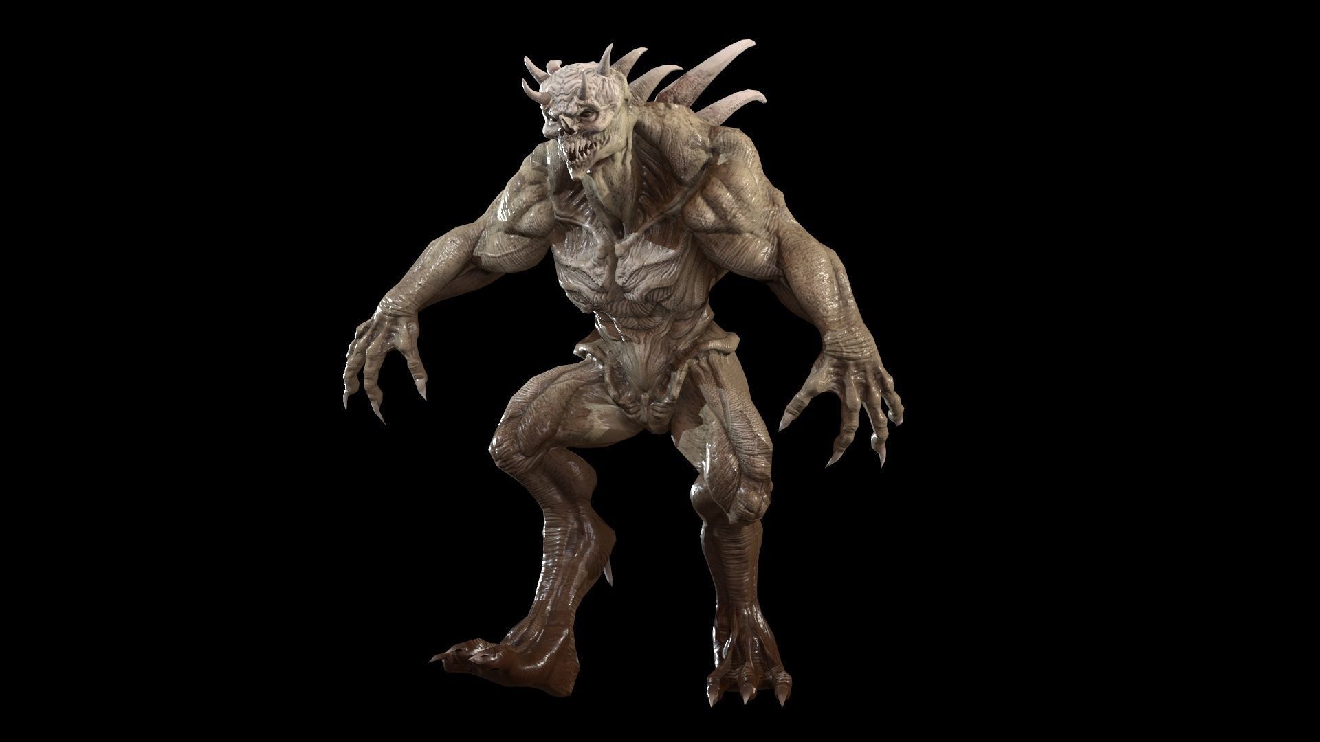 StrongDemon humanoid creature Low-poly 3D model_29