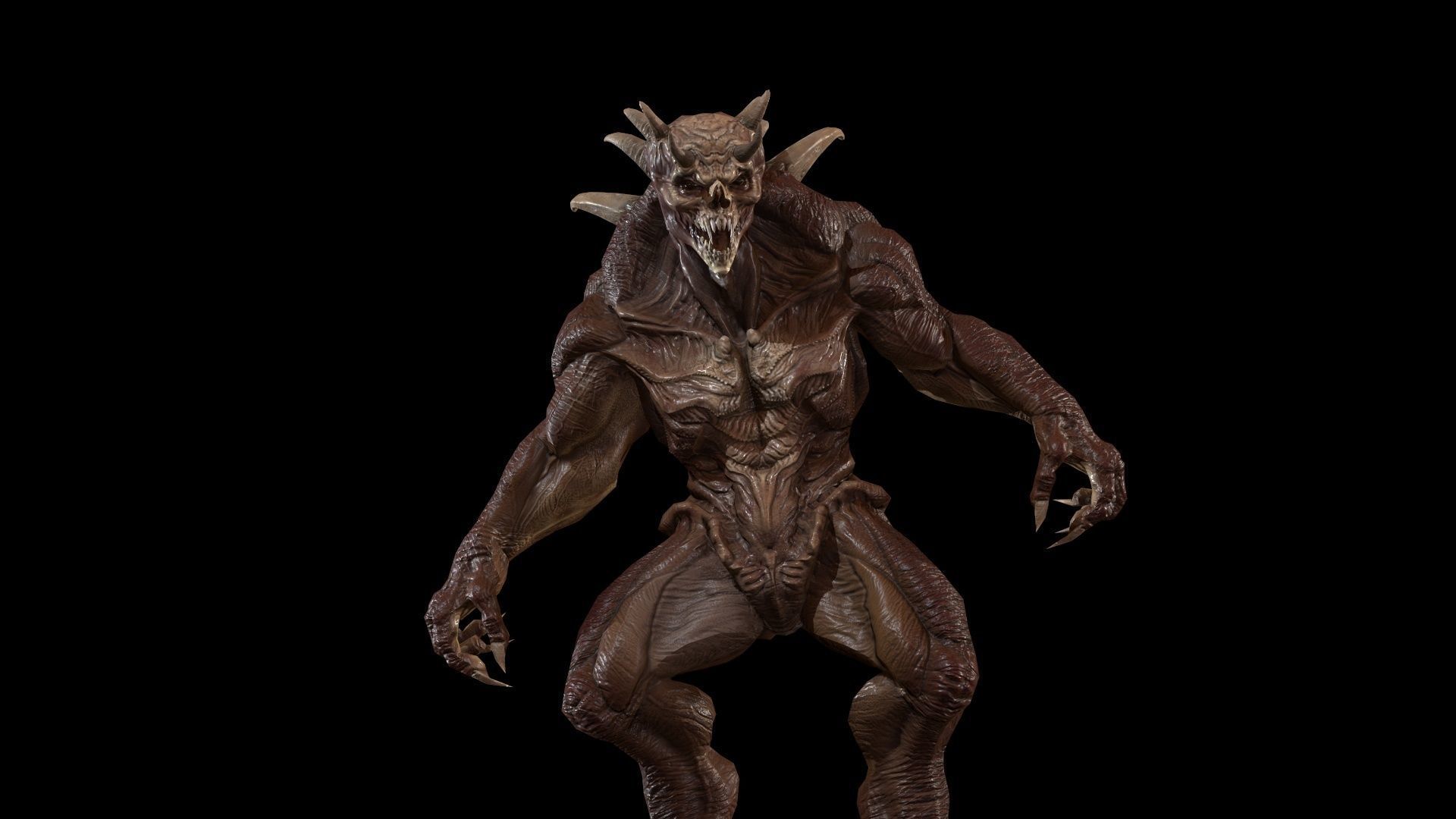 StrongDemon humanoid creature Low-poly 3D model_19