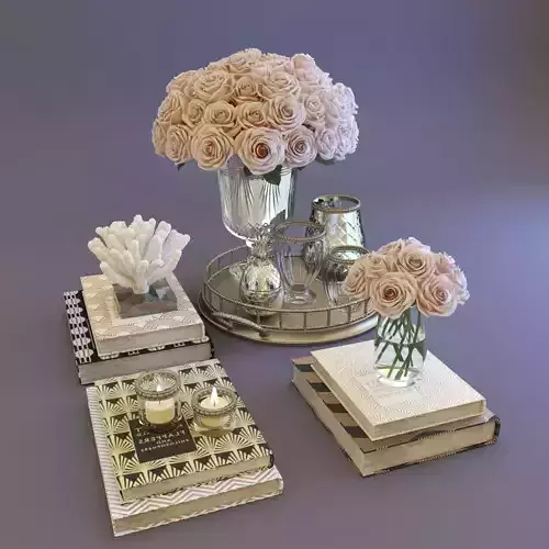 glass vases of roses