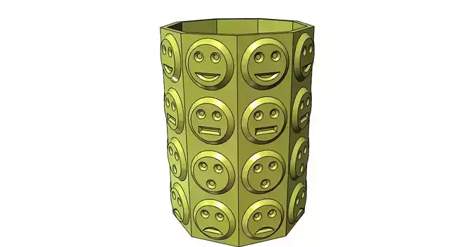 Pencil Holder Ninegon Smileys easy printable 3D print model