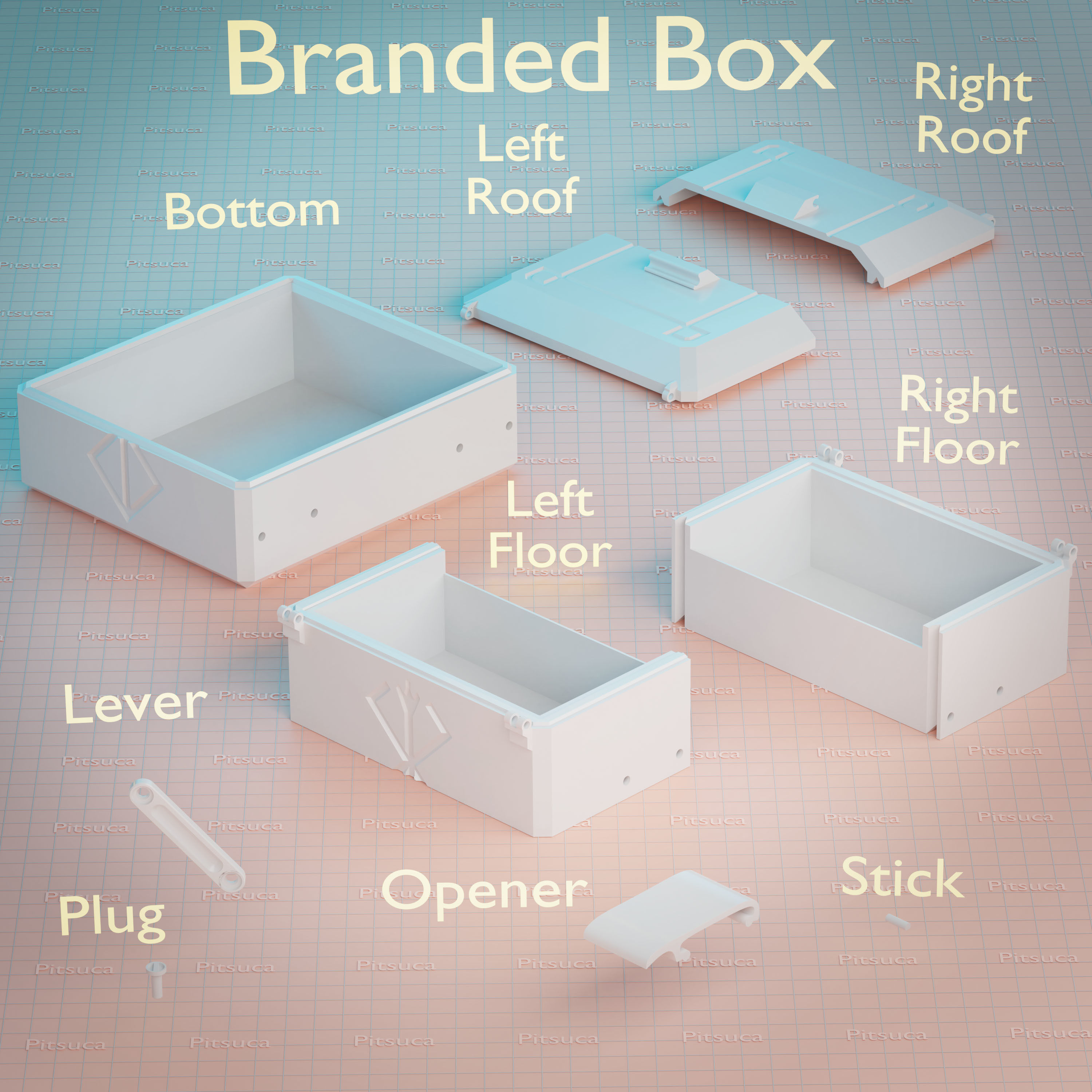 Branded box  toolbox 3D print model_6