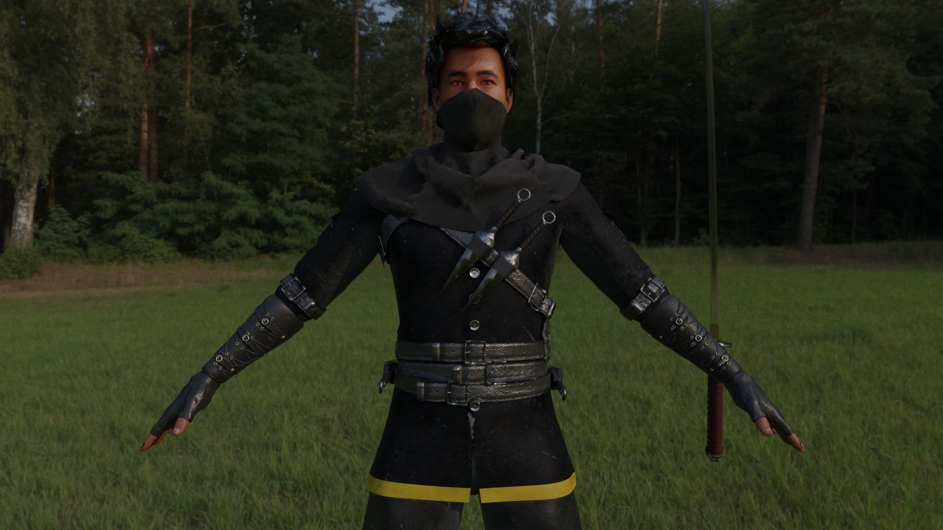 Ninja Character Sword Not Included 3D model_1
