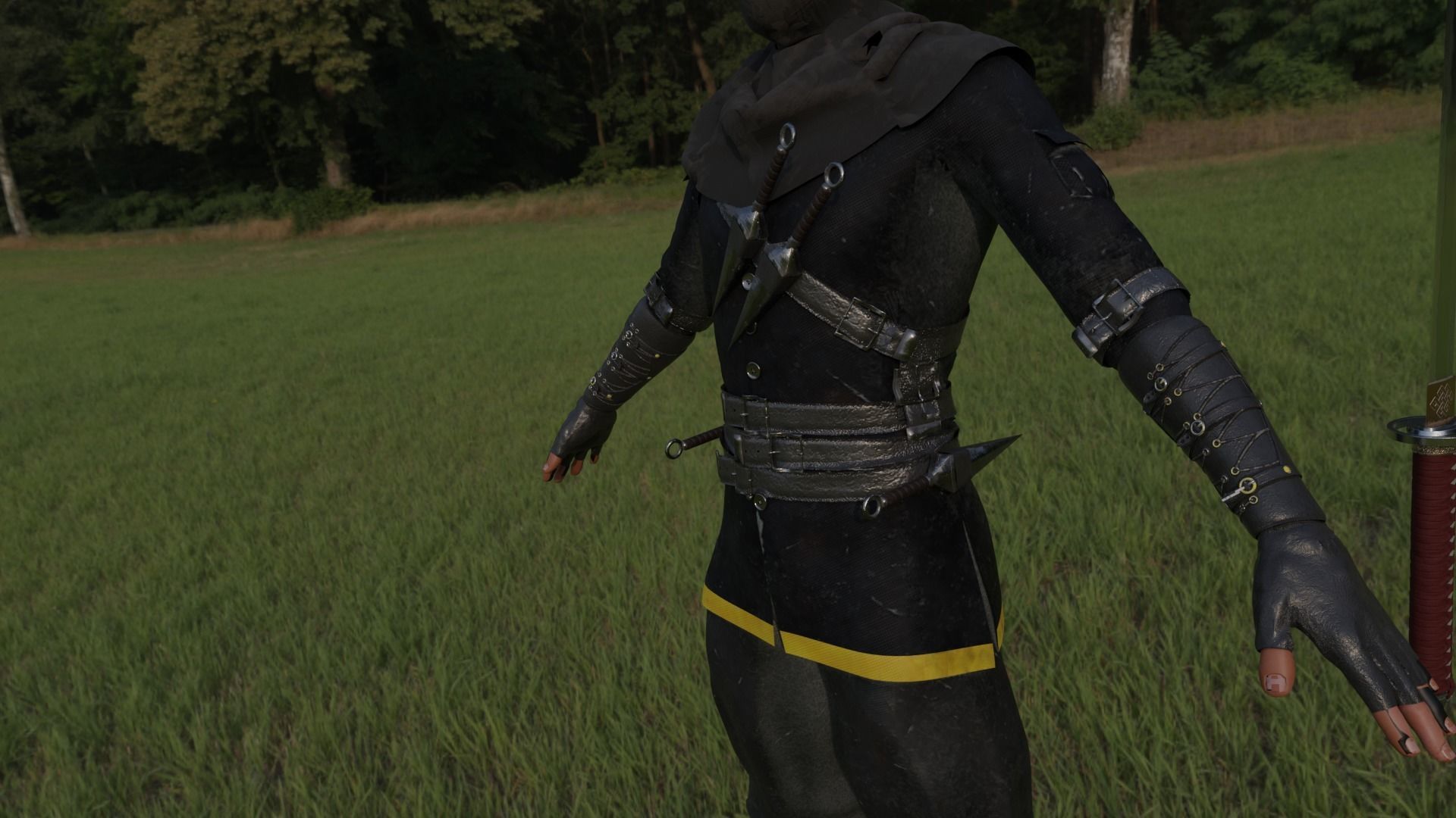 Ninja Character Sword Not Included 3D model_3