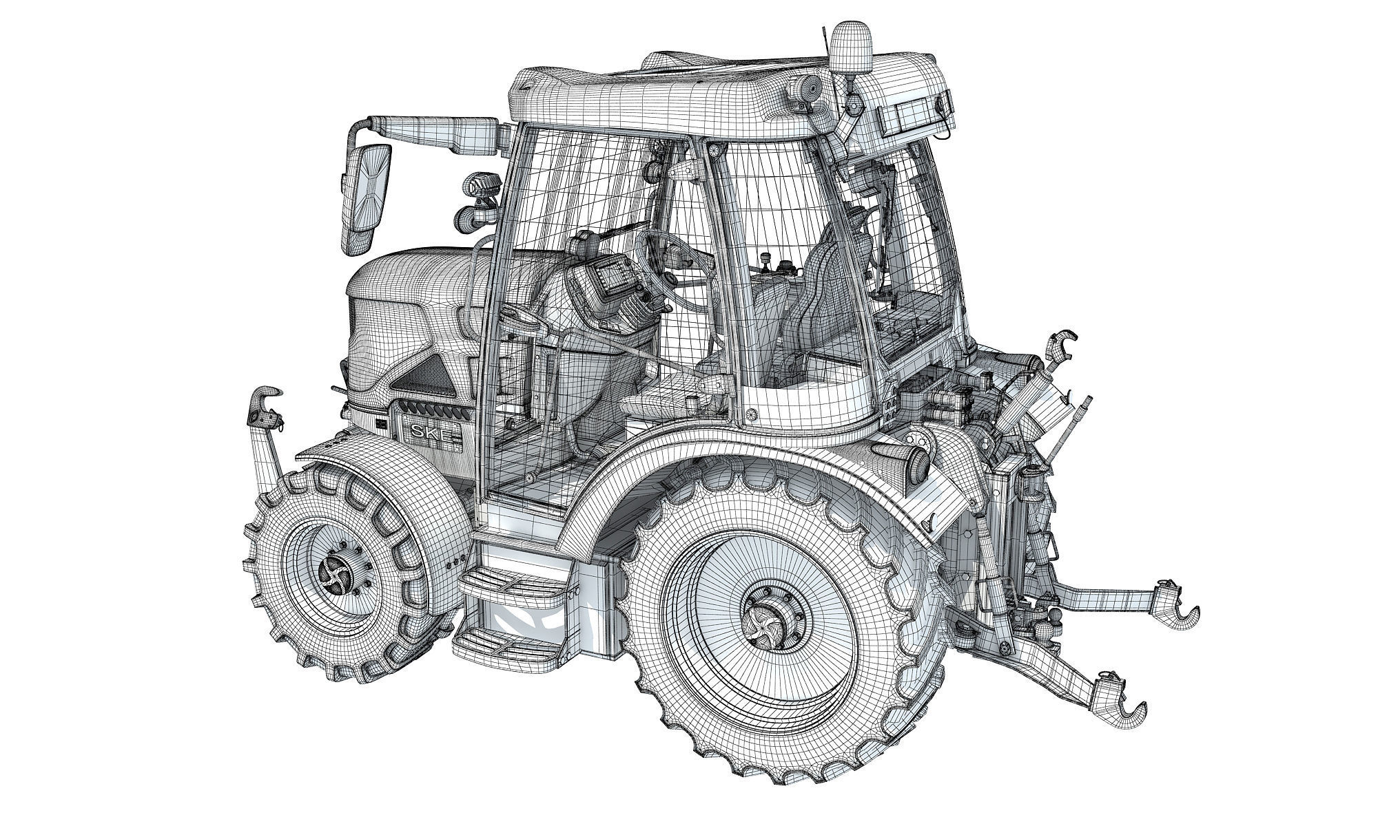 Farm Tractor 3D model_17