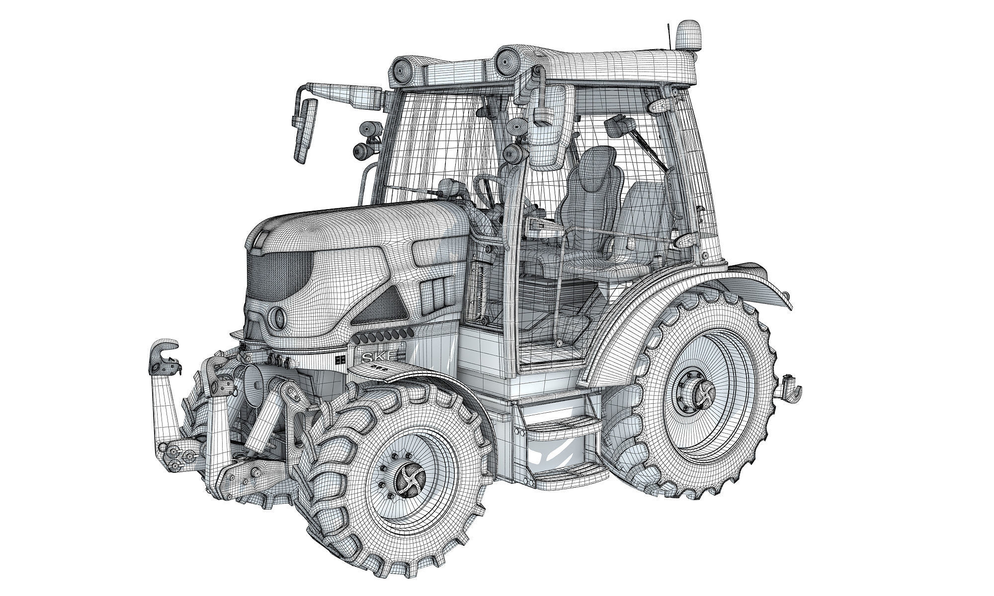 Farm Tractor 3D model_16