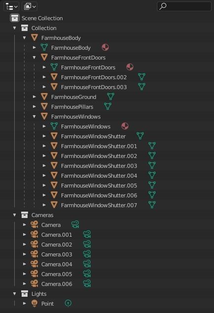 Farmhouse birdhouse - with trim Low-poly 3D model_17
