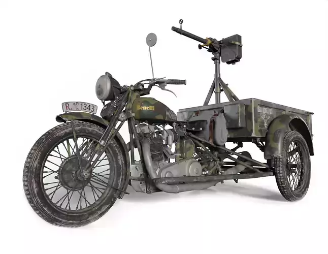 Benelli M36 Motorcycle Low-poly 3D model